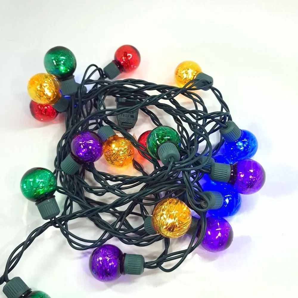 Tinsel Globe LED 25 String Light Set Multicolor Christmas round Brillarlights